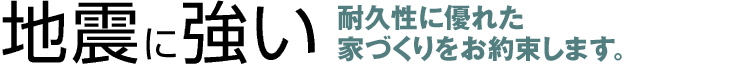 地震に強い。耐久性に優れた家作りをお約束します。