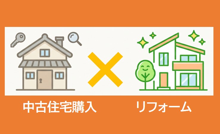 中古住宅購入とリフォームの組み合わせを解説するイラスト