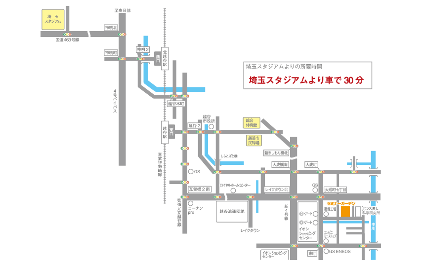 埼玉スタジアムからの案内図