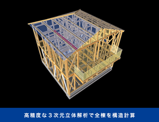 高精度な３次元立体解析で全棟を構造計算