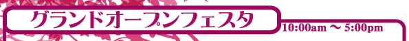 グランドオープンフェスタ 10:00am〜5:00pm