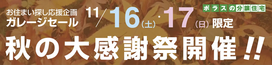 秋の大感謝祭開催！！11月16日(土)・11月17日(日)